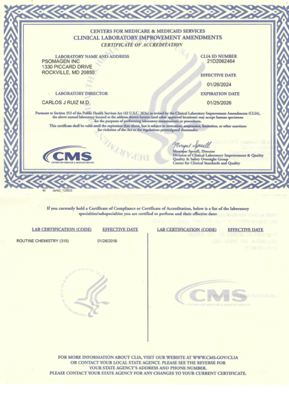 CLIA Certificate of Accreditation_Jan 25, 2026